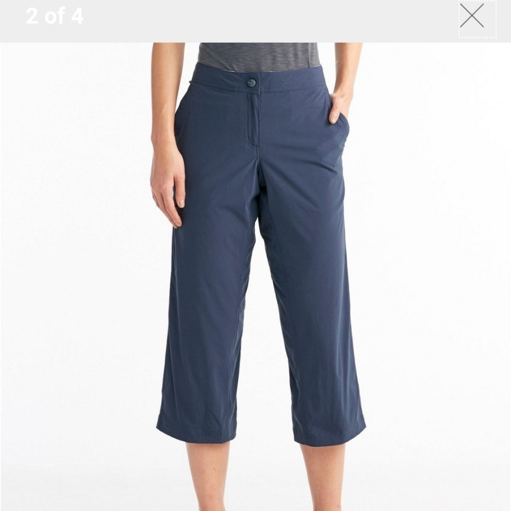 L.L. BEAN COMFORT TRAIL CROP PANTS IN BROWN